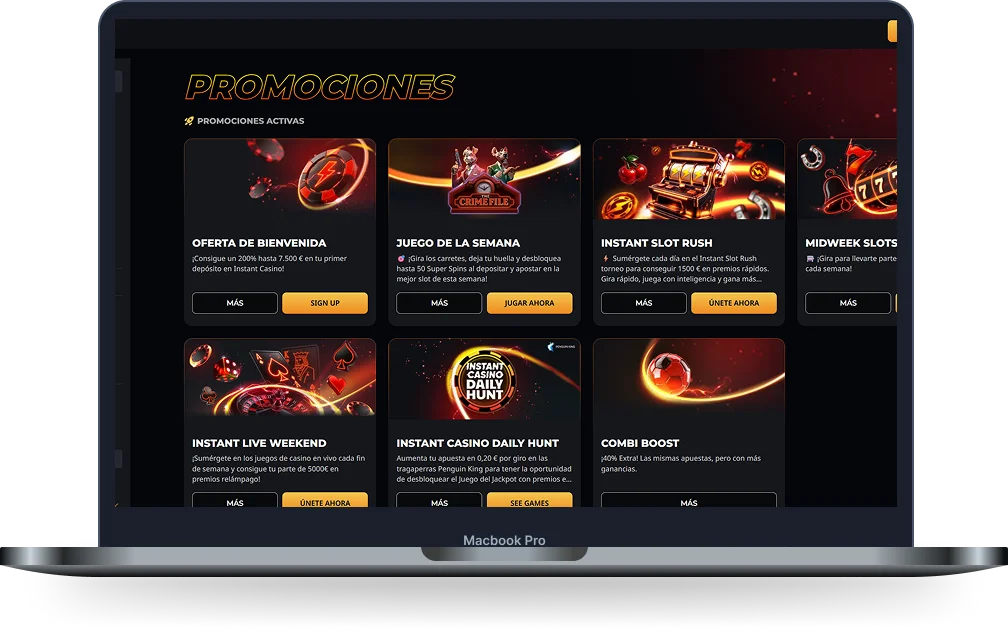 Instant Win casino promociones activas con bonos, torneos y ofertas especiales